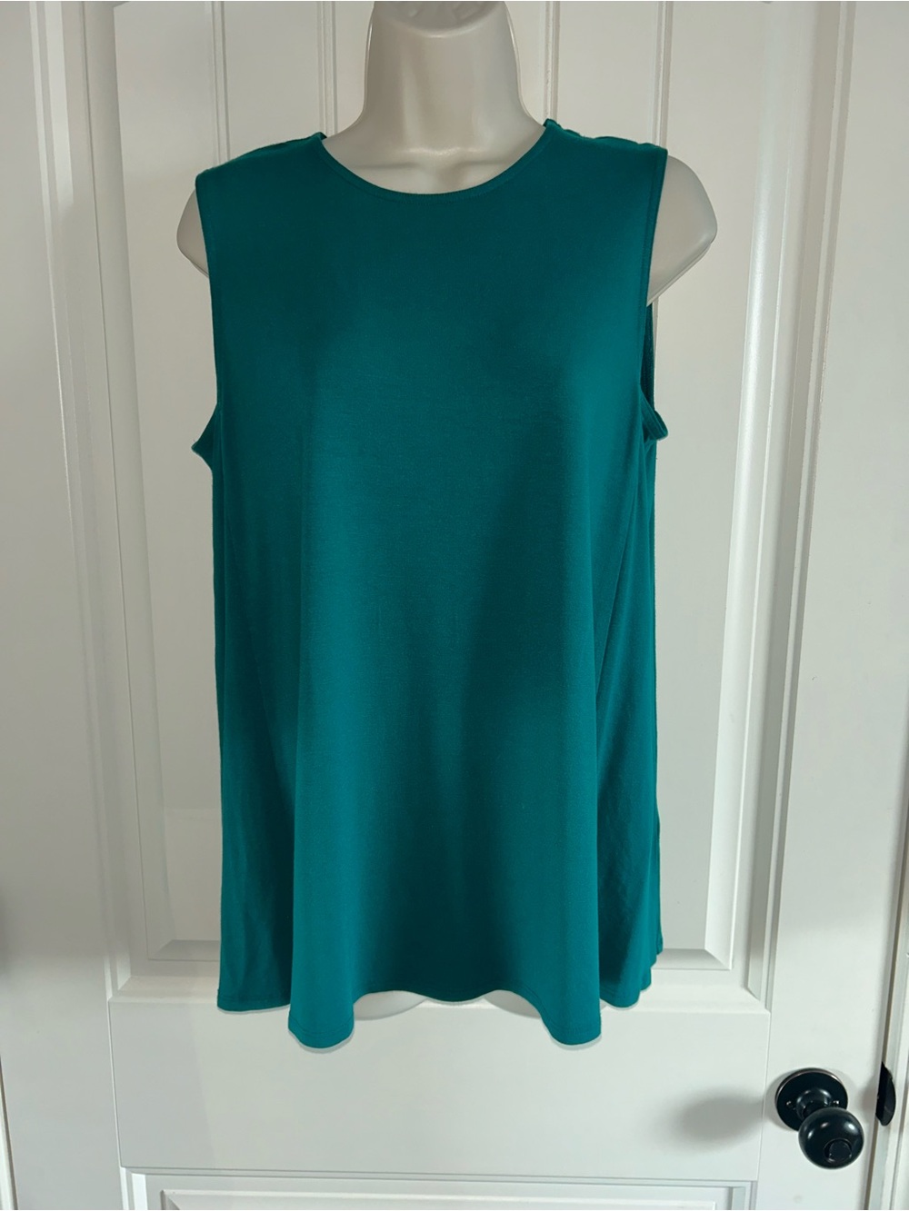 NEW Eileen Fisher Teal Sleeveless A-Line Tank Top Sz S